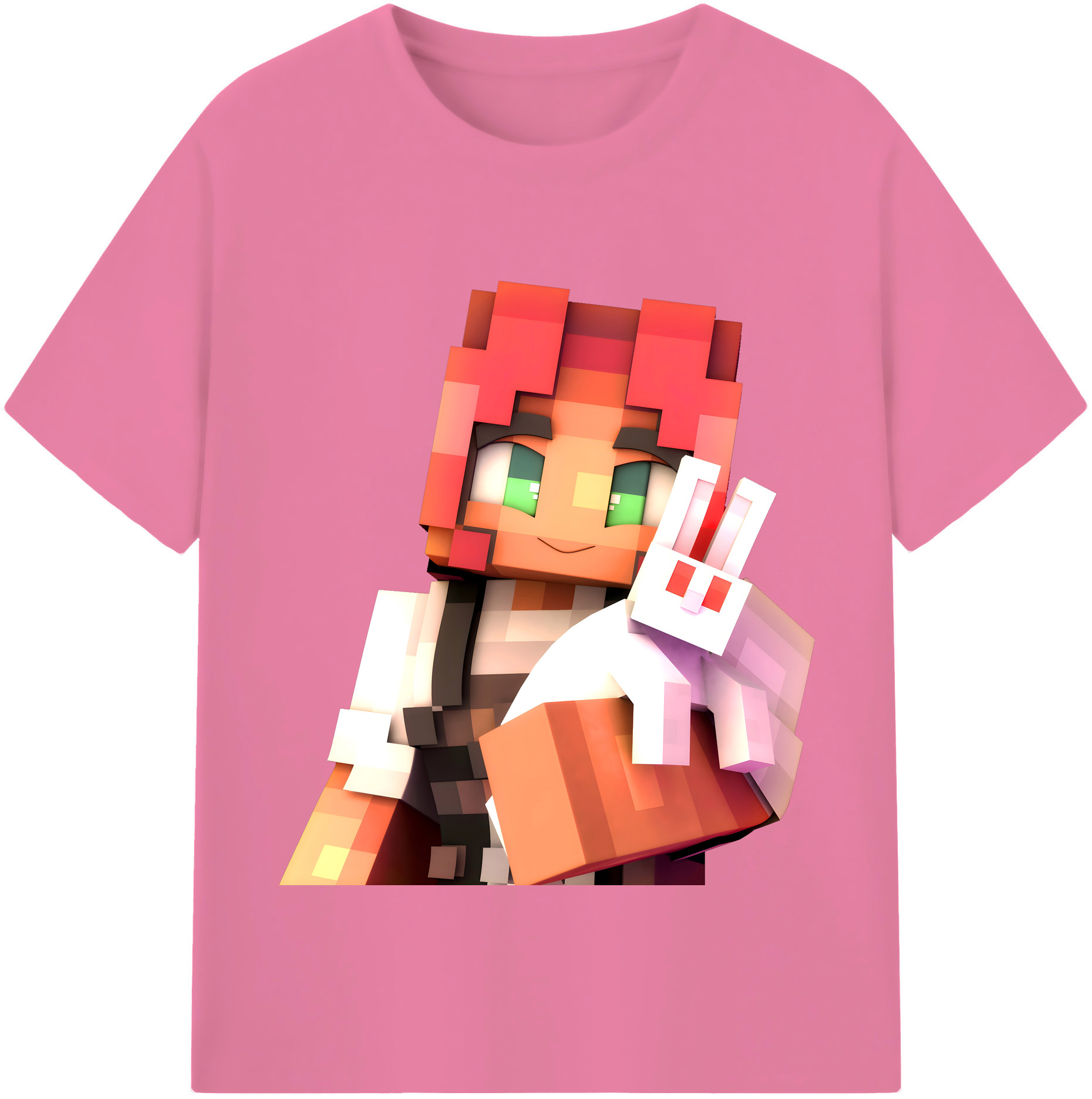 （画像用） マインクラフト ブロックの世界 Minecraft MC Block world 綿100％半袖Tシャツ（フロントプリント）